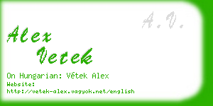 alex vetek business card