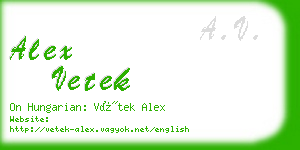 alex vetek business card
